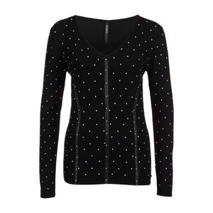 NWT Guess “Evelyn” Black Stud Rhinestone Sweater